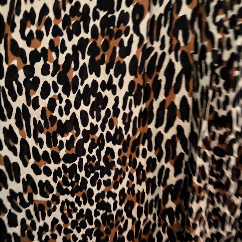 The Great brand Leopard Print Ruffle-Sleeve Women's Dress - Black/Brown - Picture 6 of 7